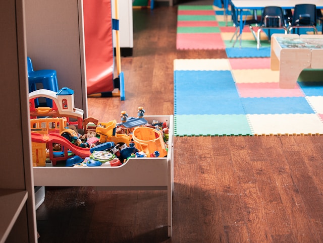 Nursery room with toy drawer